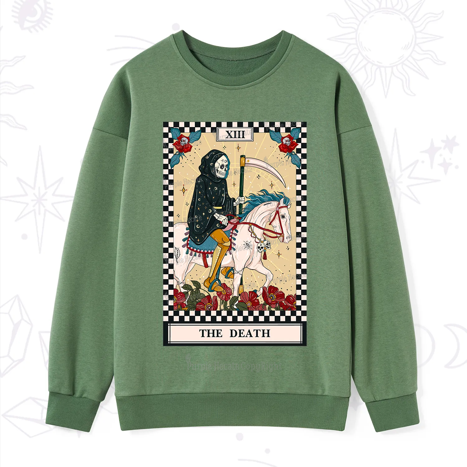 Purplehecate The Death Tarot Skeleton Sweatshirt
