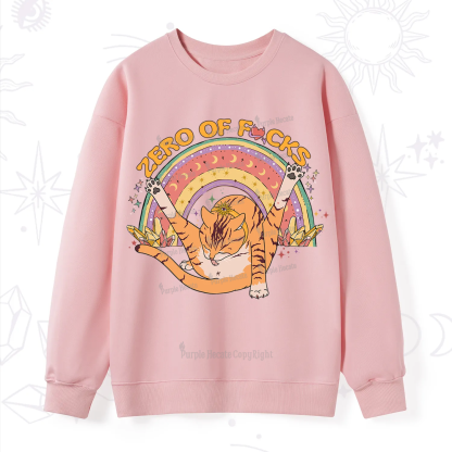 Purplehecate The Zero Fucks Cat Sweatshirt