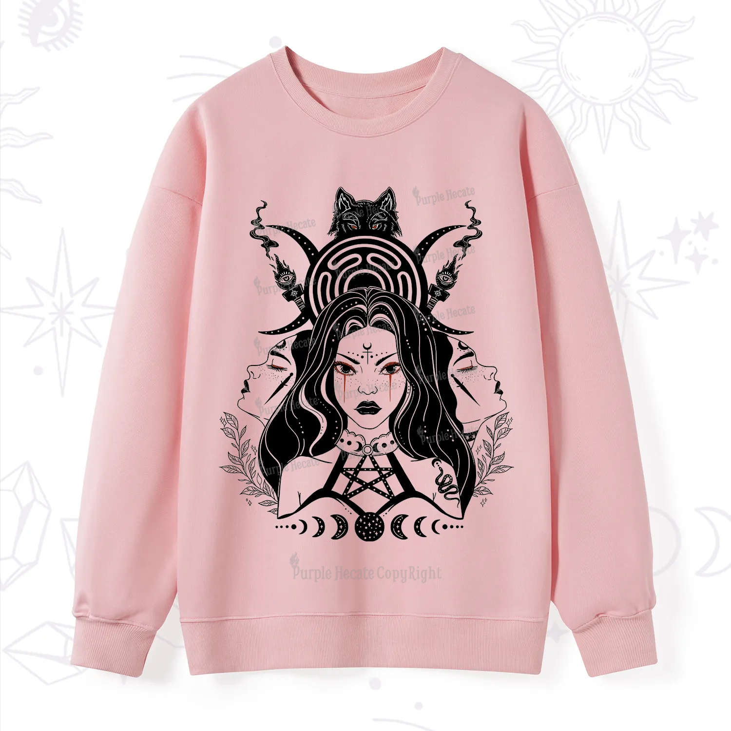 Purplehecate The Triple Moon Goddess Hecate Sweatshirt