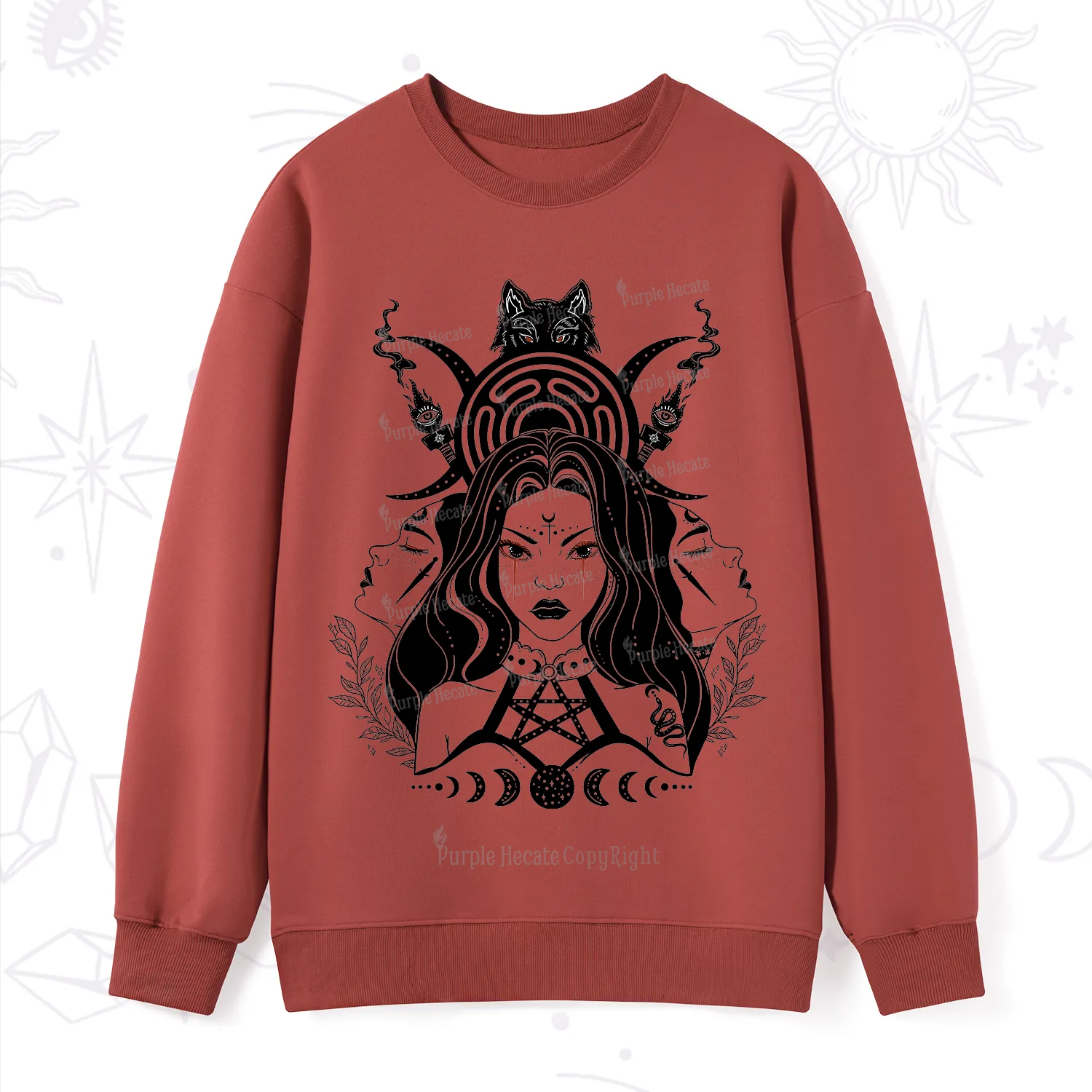 Purplehecate The Triple Moon Goddess Hecate Sweatshirt