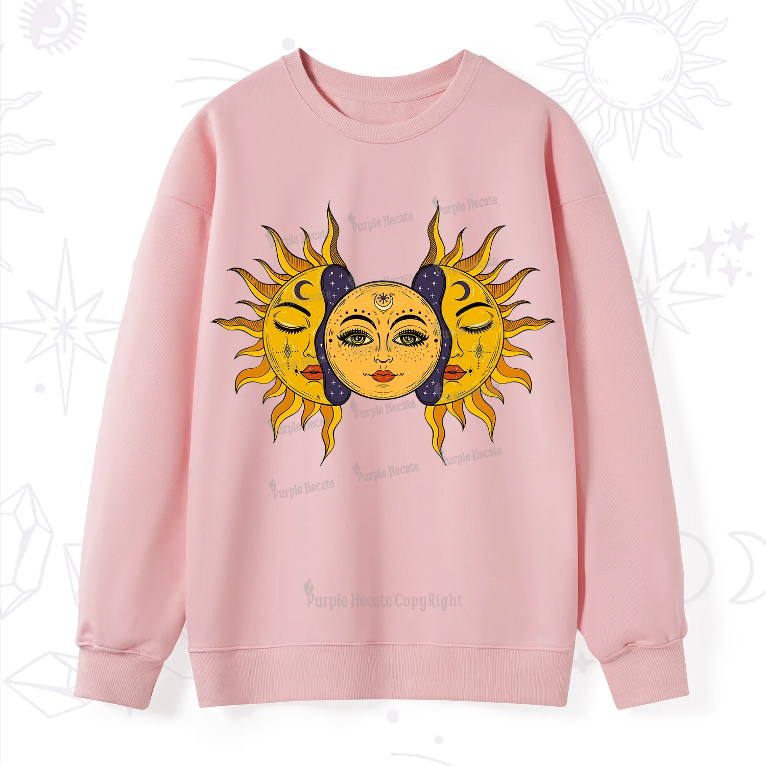 Purplehecate Celestial Twin Suns Sweatshirt