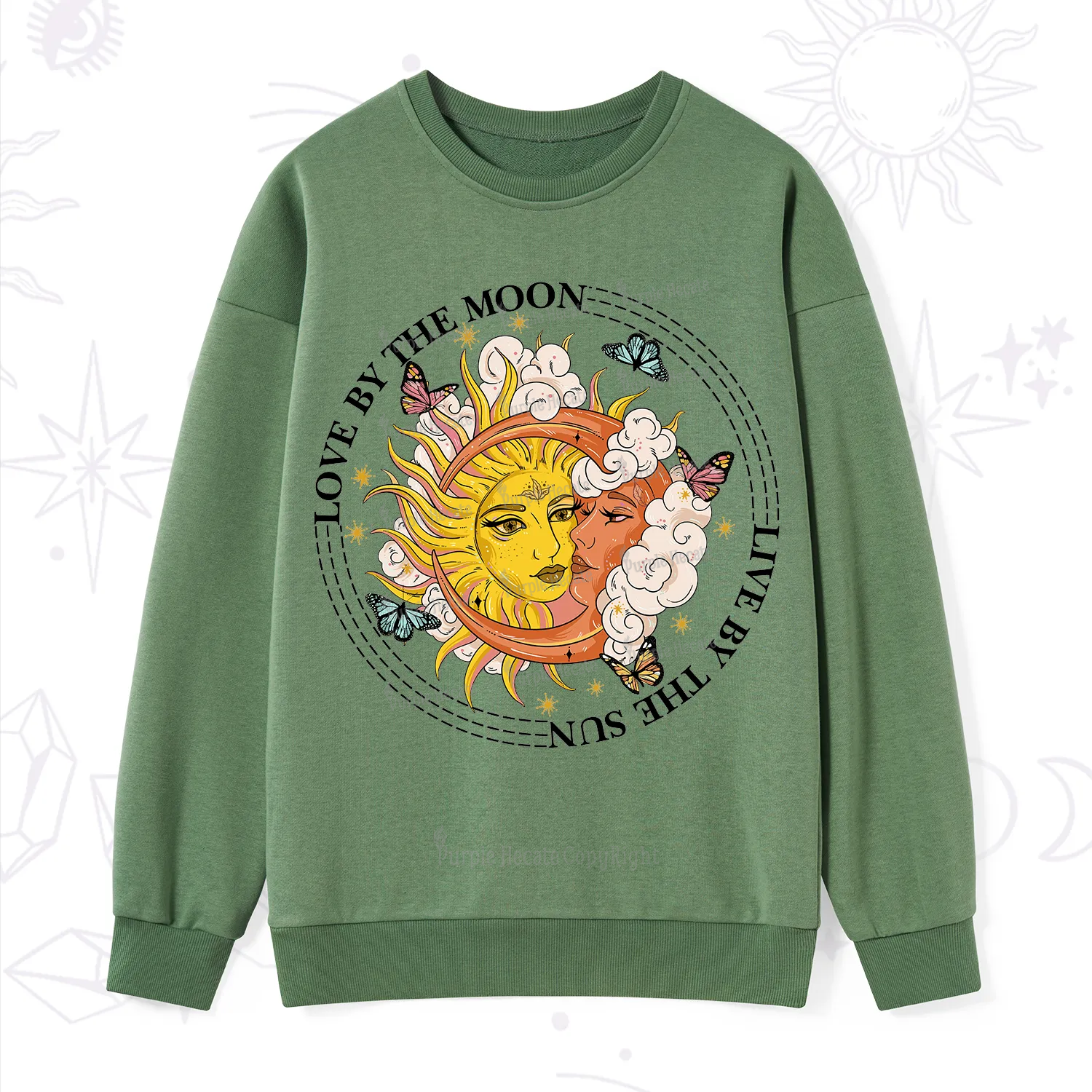 Purplehecate Live By The Sun Love By The Moon Sweatshirt