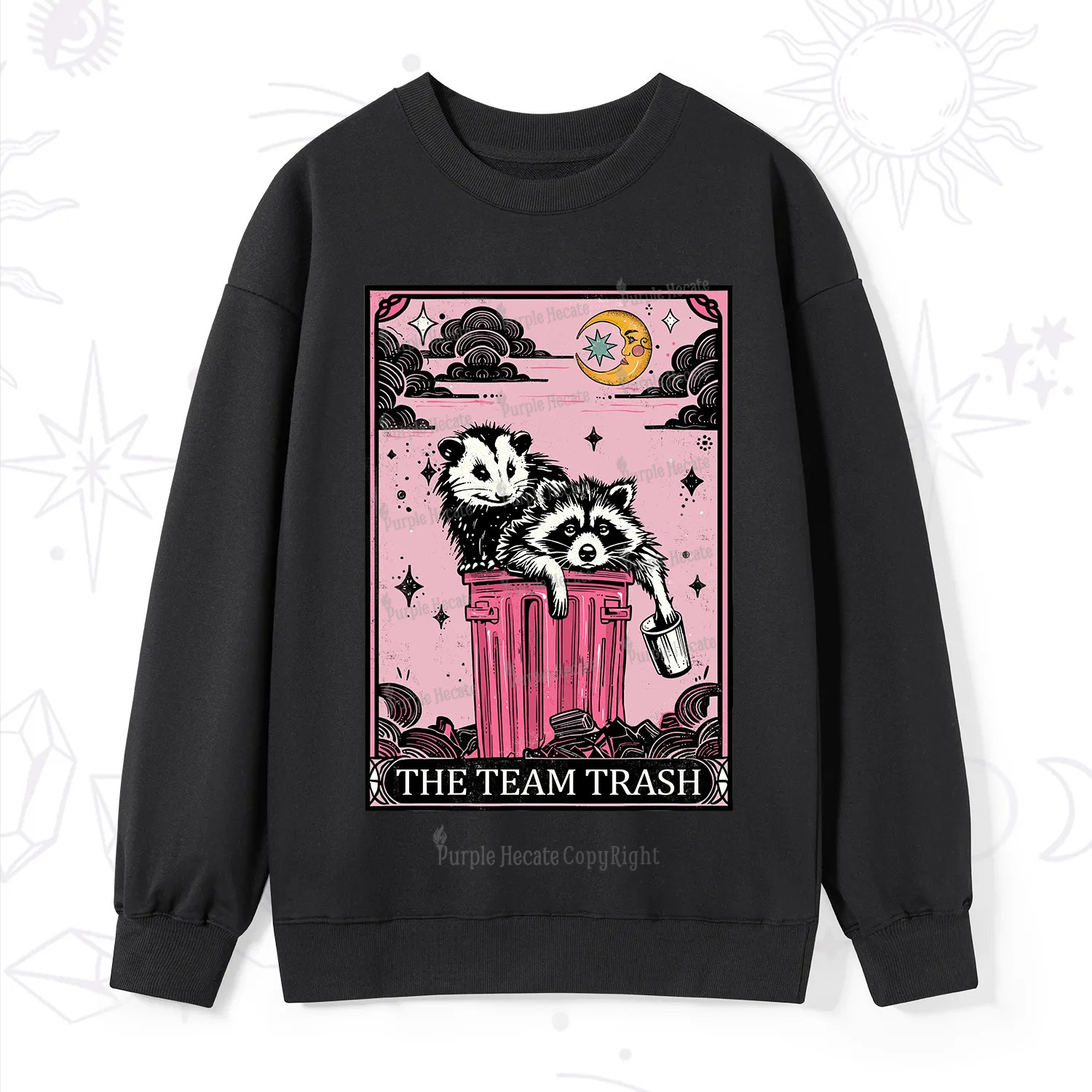Purplehecate The Team Trash Raccoon & Possum Tarot Sweatshirt
