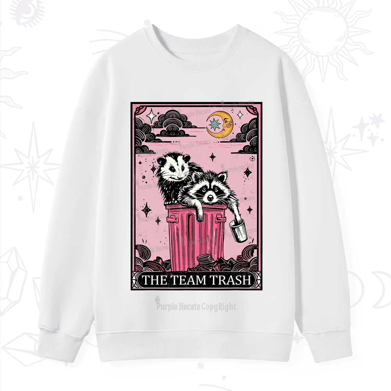 Purplehecate The Team Trash Raccoon & Possum Tarot Sweatshirt