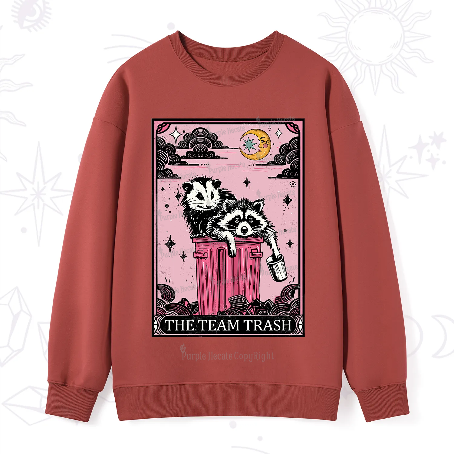 Purplehecate The Team Trash Raccoon & Possum Tarot Sweatshirt