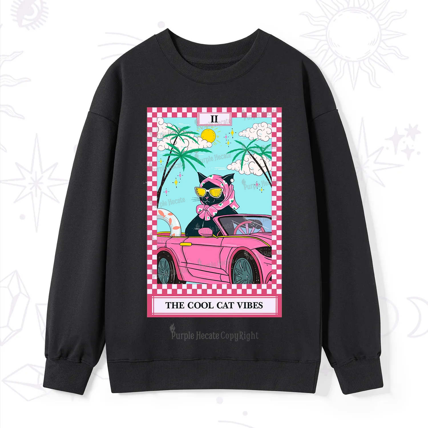 Purplehecate The Cool Cat Vibes Tarot Sweatshirt