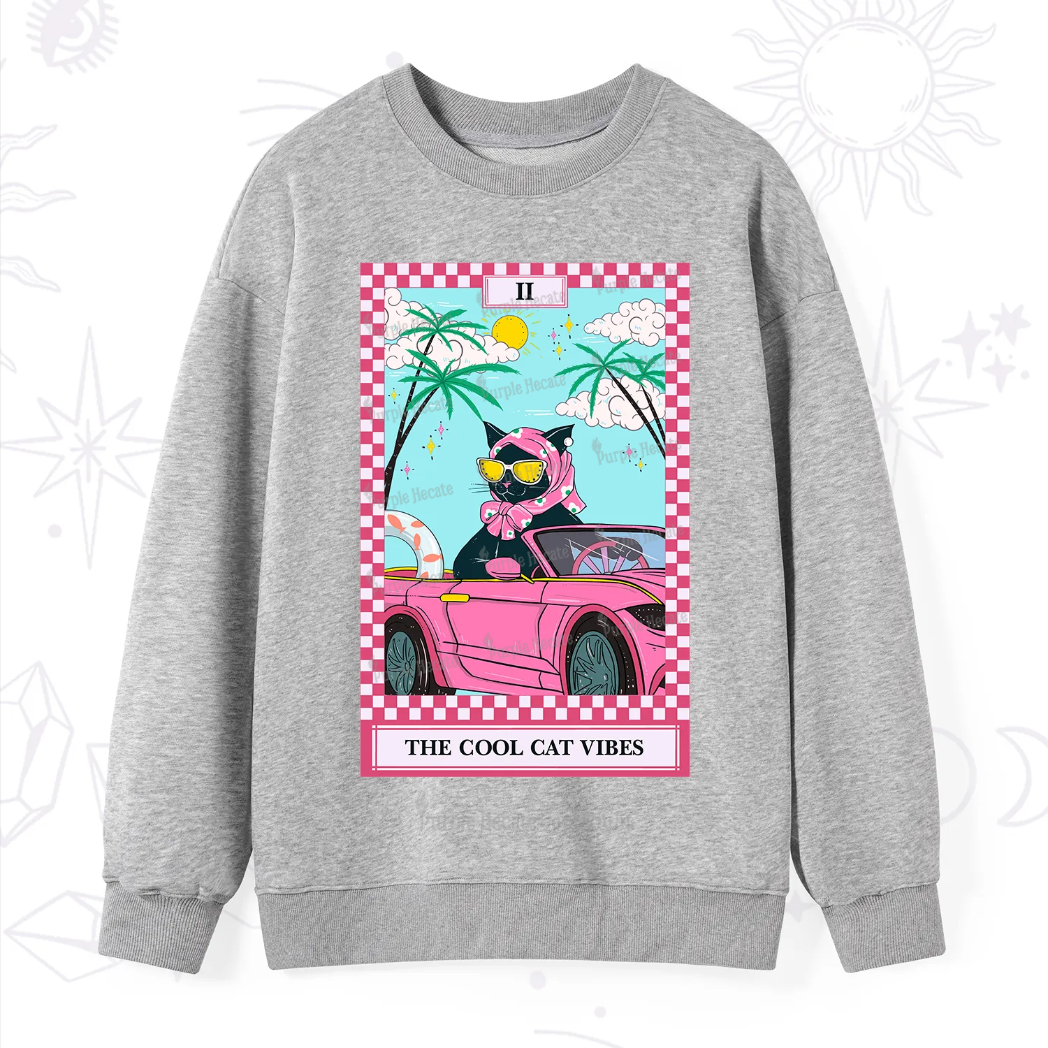 Purplehecate The Cool Cat Vibes Tarot Sweatshirt