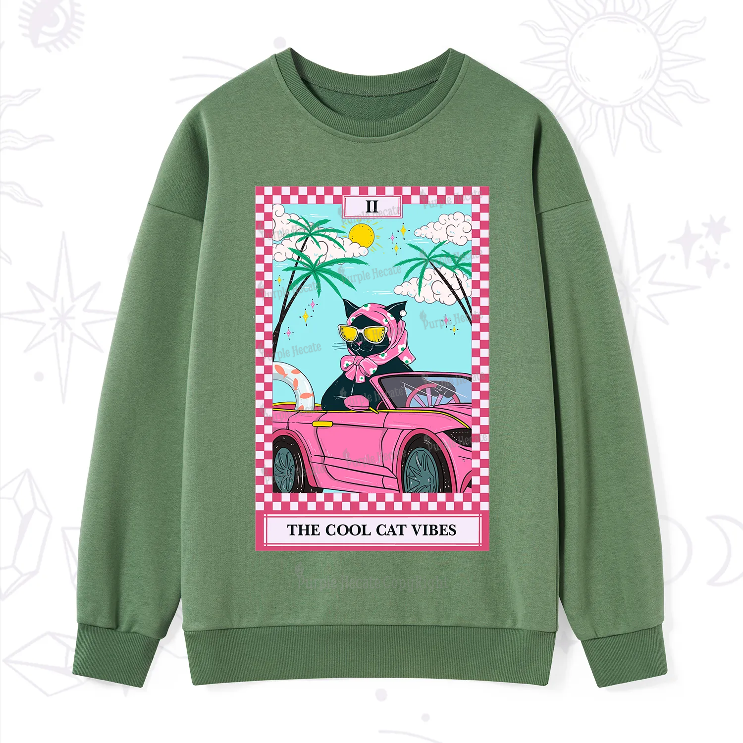 Purplehecate The Cool Cat Vibes Tarot Sweatshirt