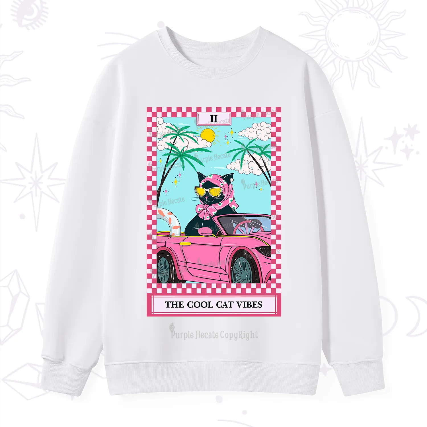 Purplehecate The Cool Cat Vibes Tarot Sweatshirt