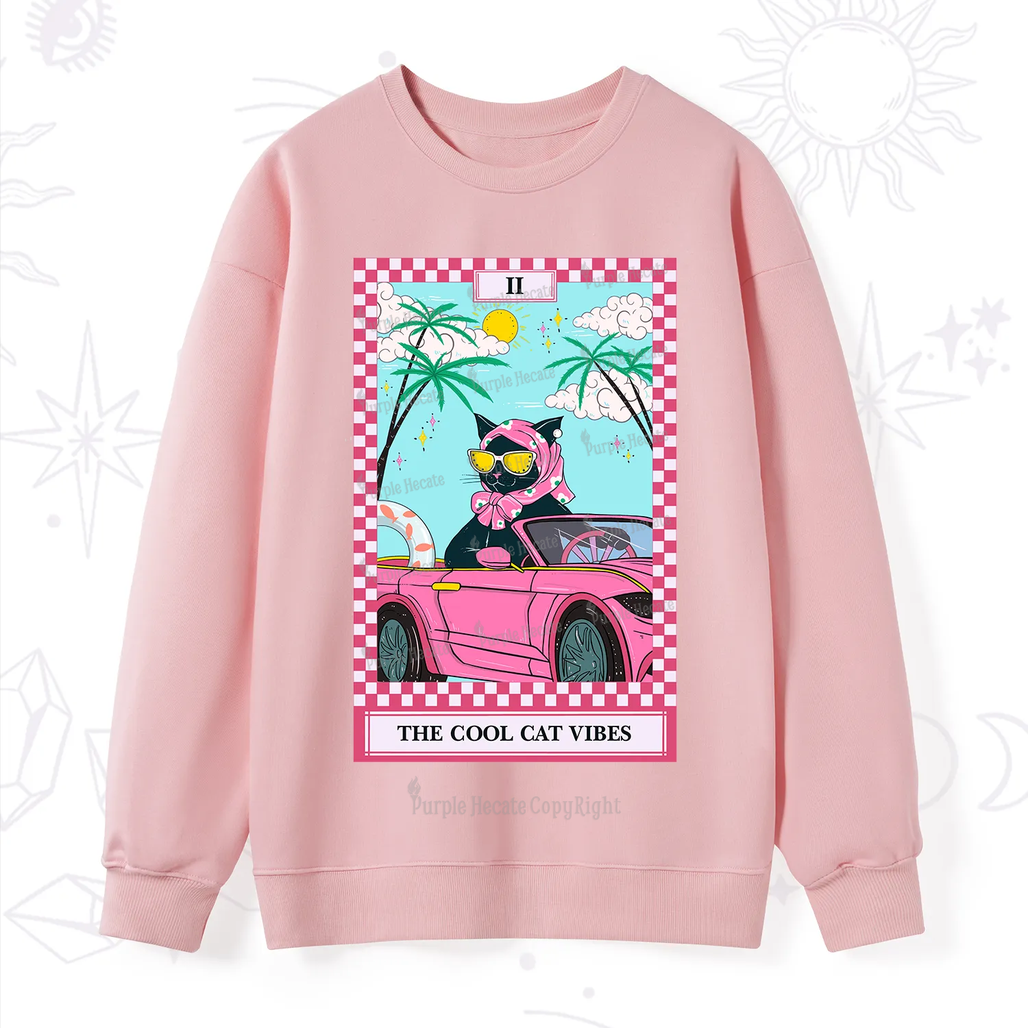 Purplehecate The Cool Cat Vibes Tarot Sweatshirt
