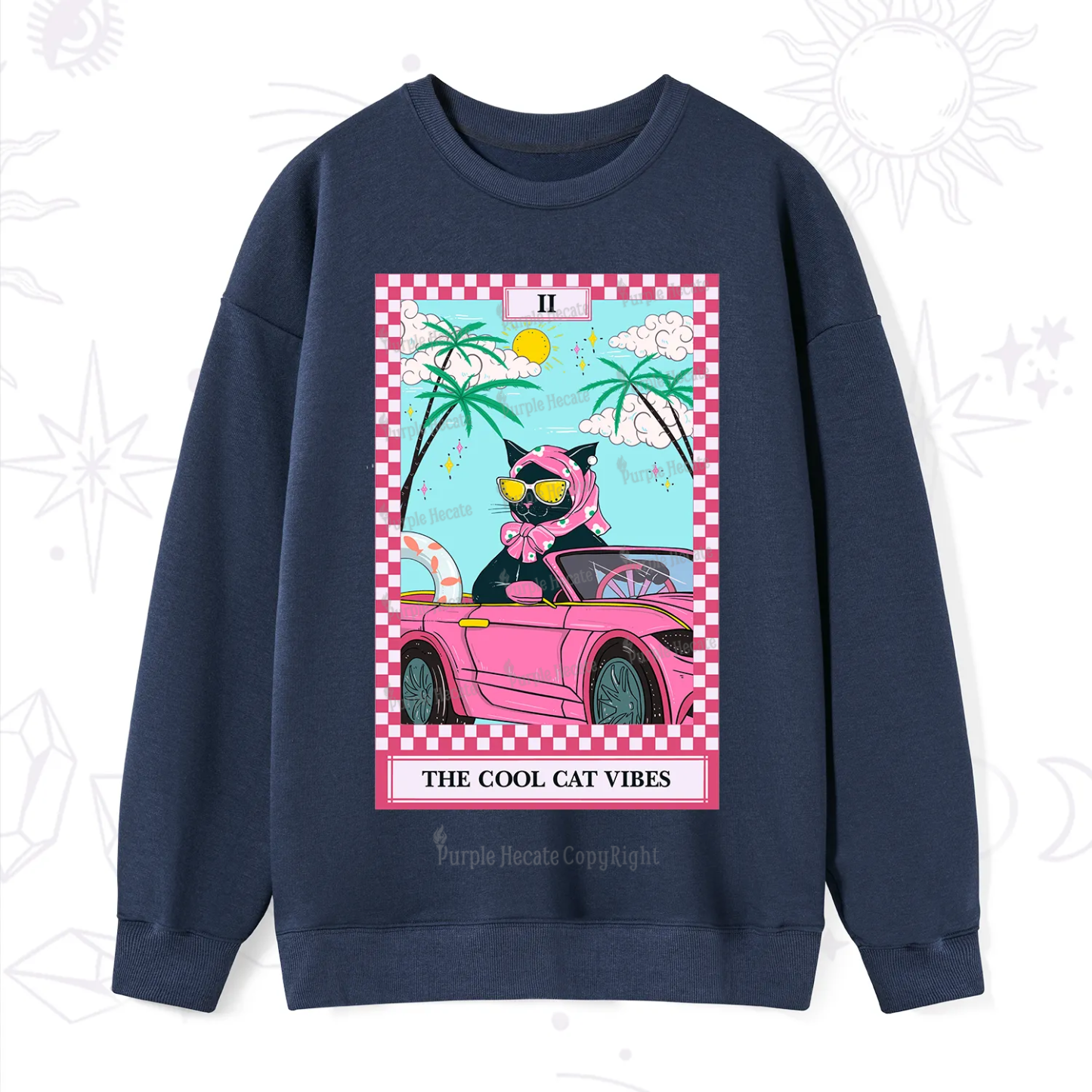 Purplehecate The Cool Cat Vibes Tarot Sweatshirt
