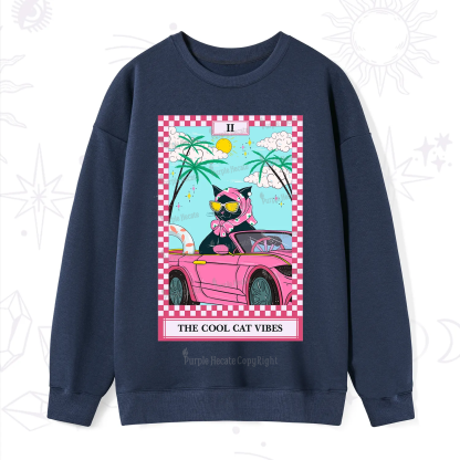 Purplehecate The Cool Cat Vibes Tarot Sweatshirt