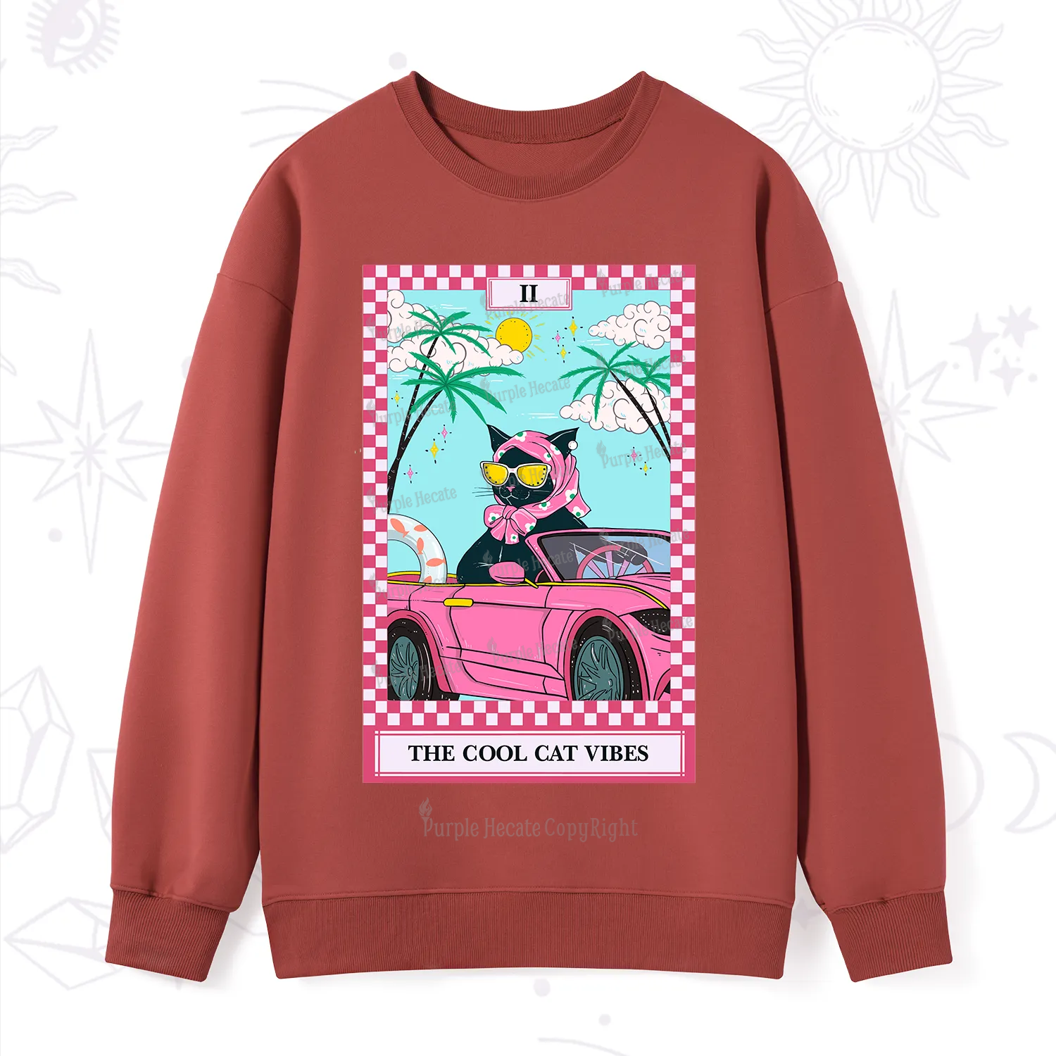 Purplehecate The Cool Cat Vibes Tarot Sweatshirt