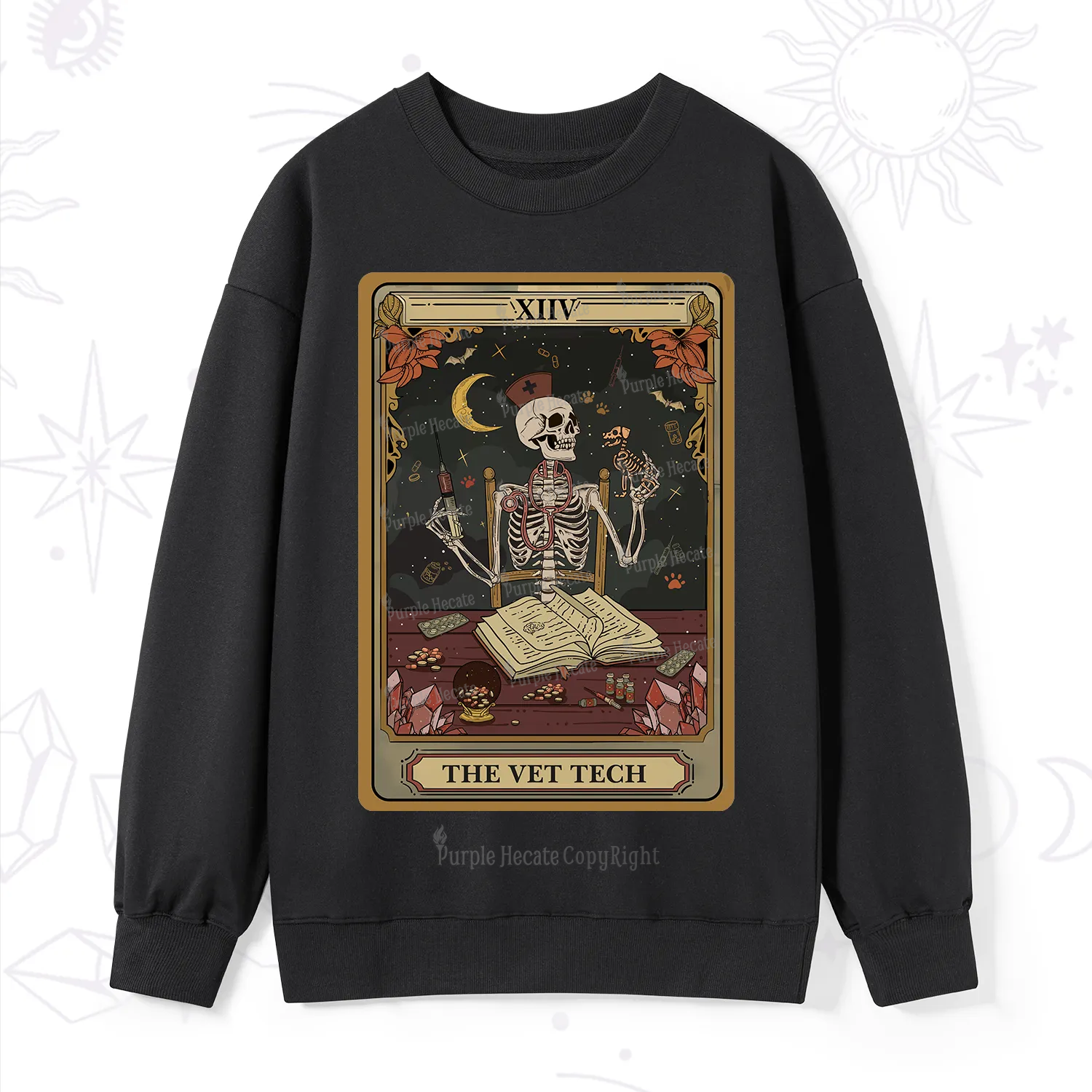 Purplehecate The Vet Tech Skeleton Tarot Sweatshirt