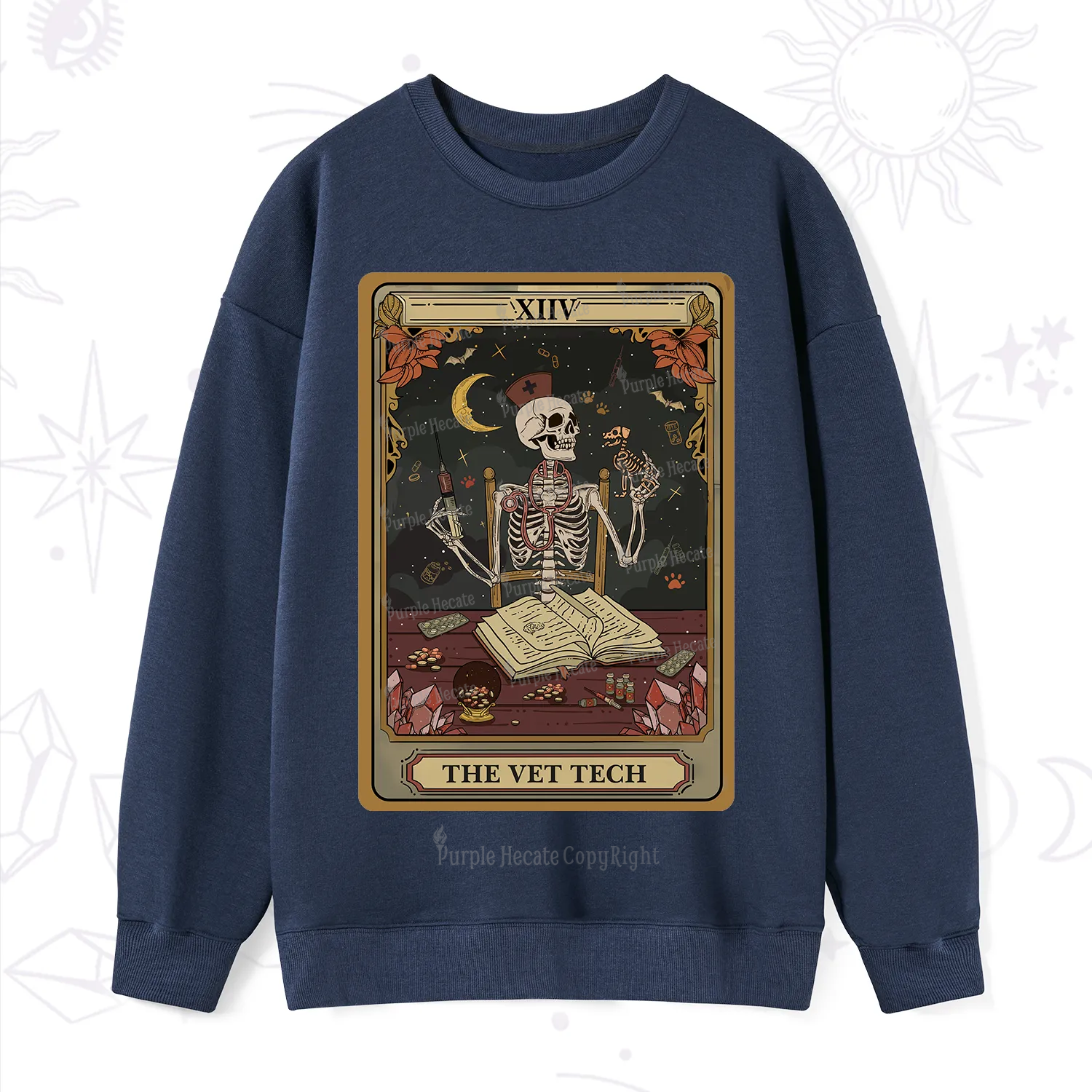 Purplehecate The Vet Tech Skeleton Tarot Sweatshirt