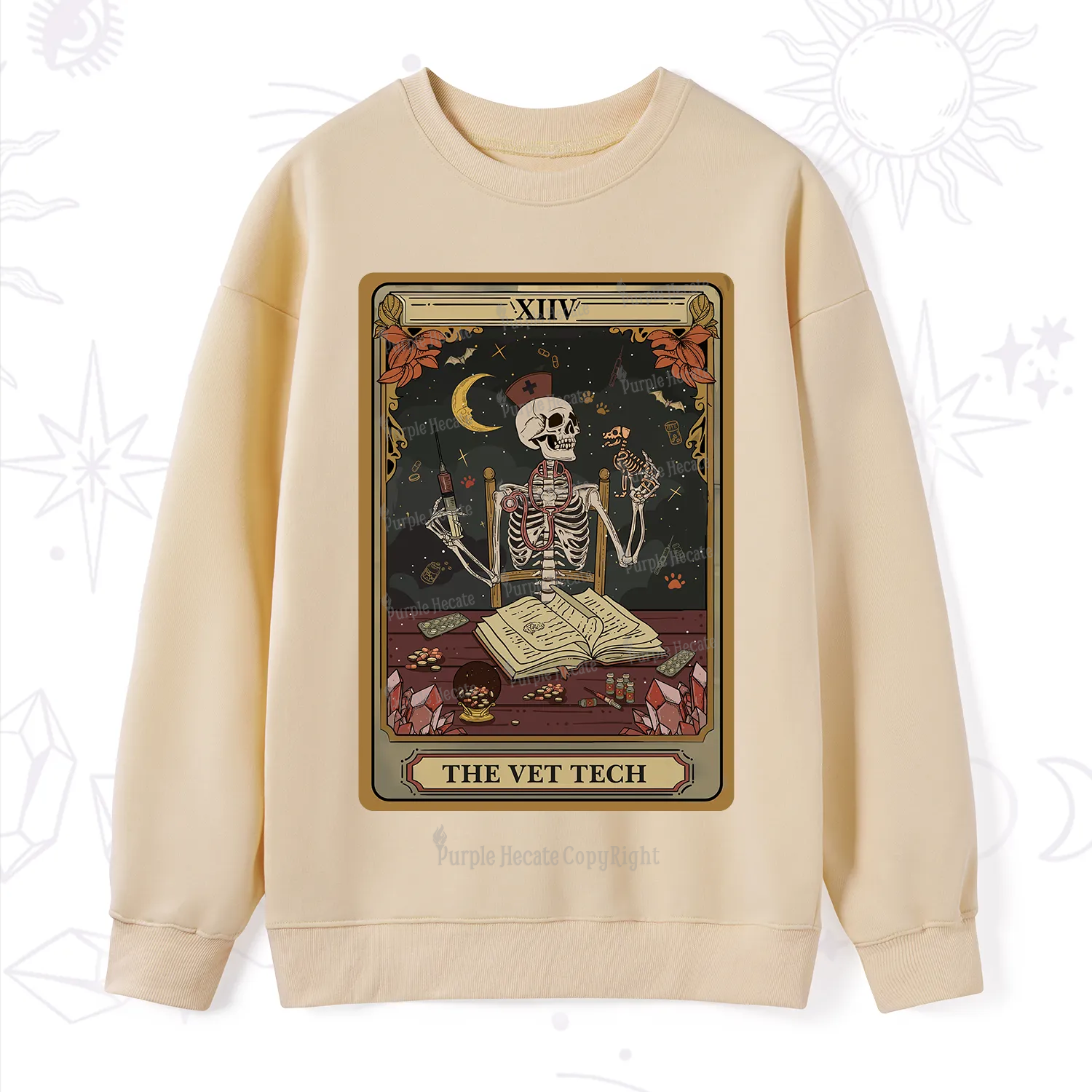 Purplehecate The Vet Tech Skeleton Tarot Sweatshirt