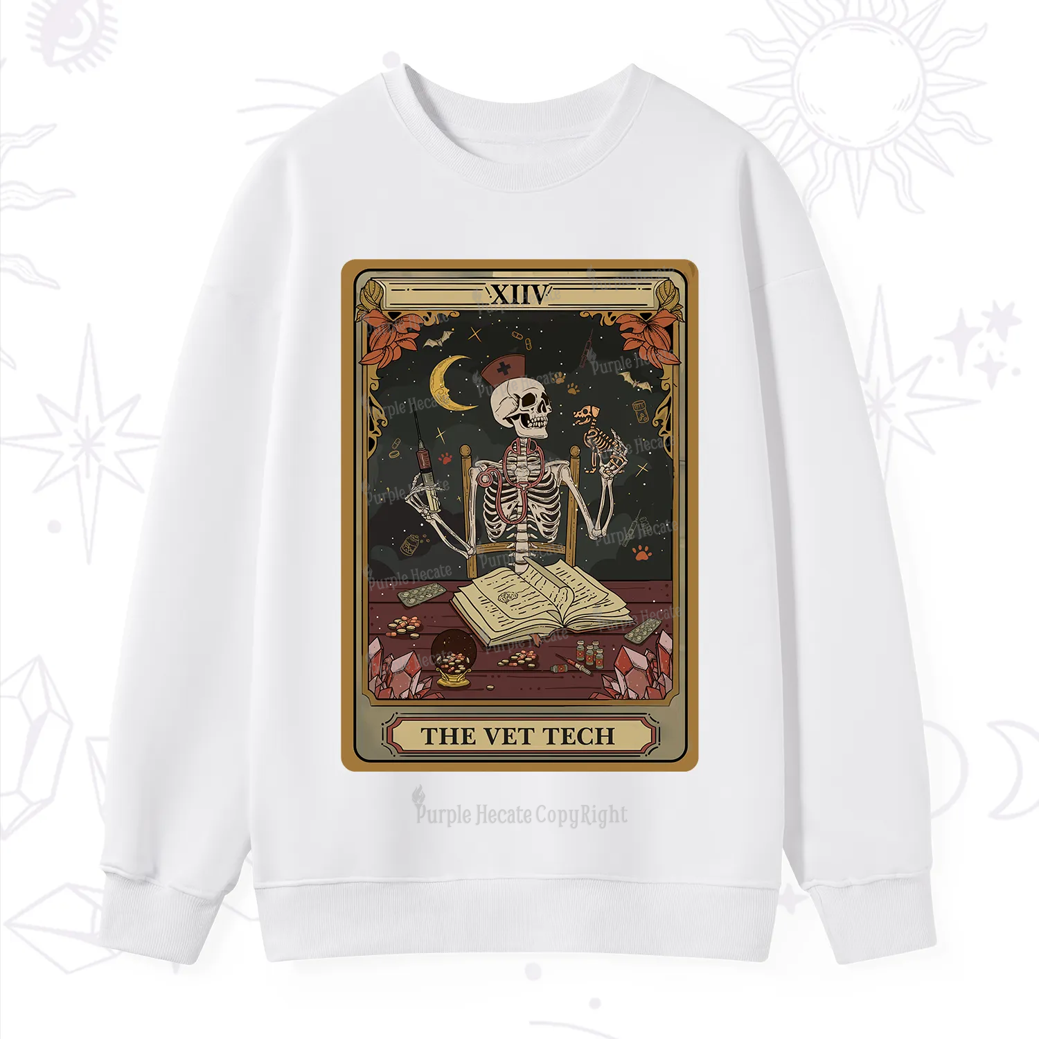 Purplehecate The Vet Tech Skeleton Tarot Sweatshirt