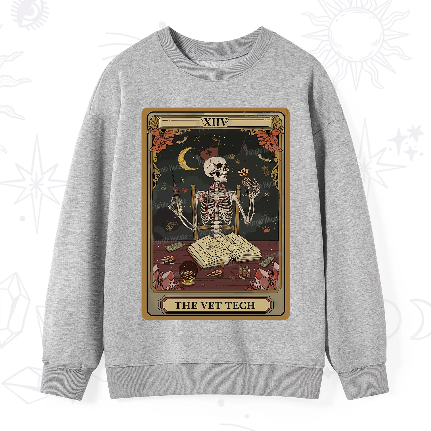 Purplehecate The Vet Tech Skeleton Tarot Sweatshirt