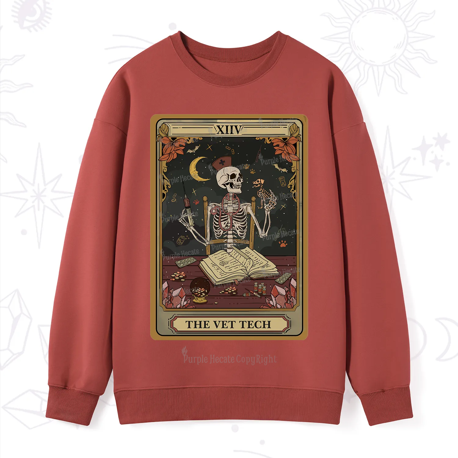 Purplehecate The Vet Tech Skeleton Tarot Sweatshirt