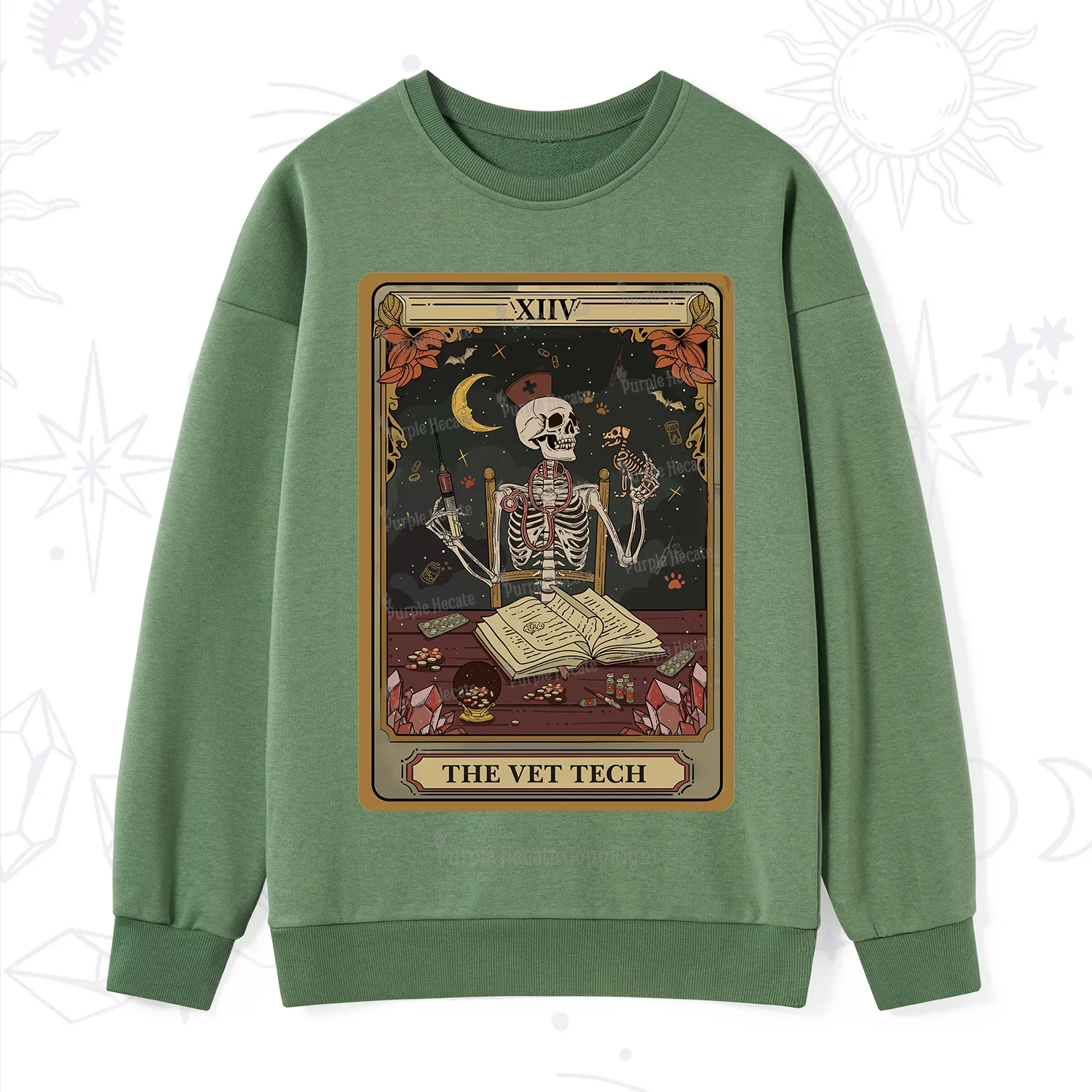 Purplehecate The Vet Tech Skeleton Tarot Sweatshirt