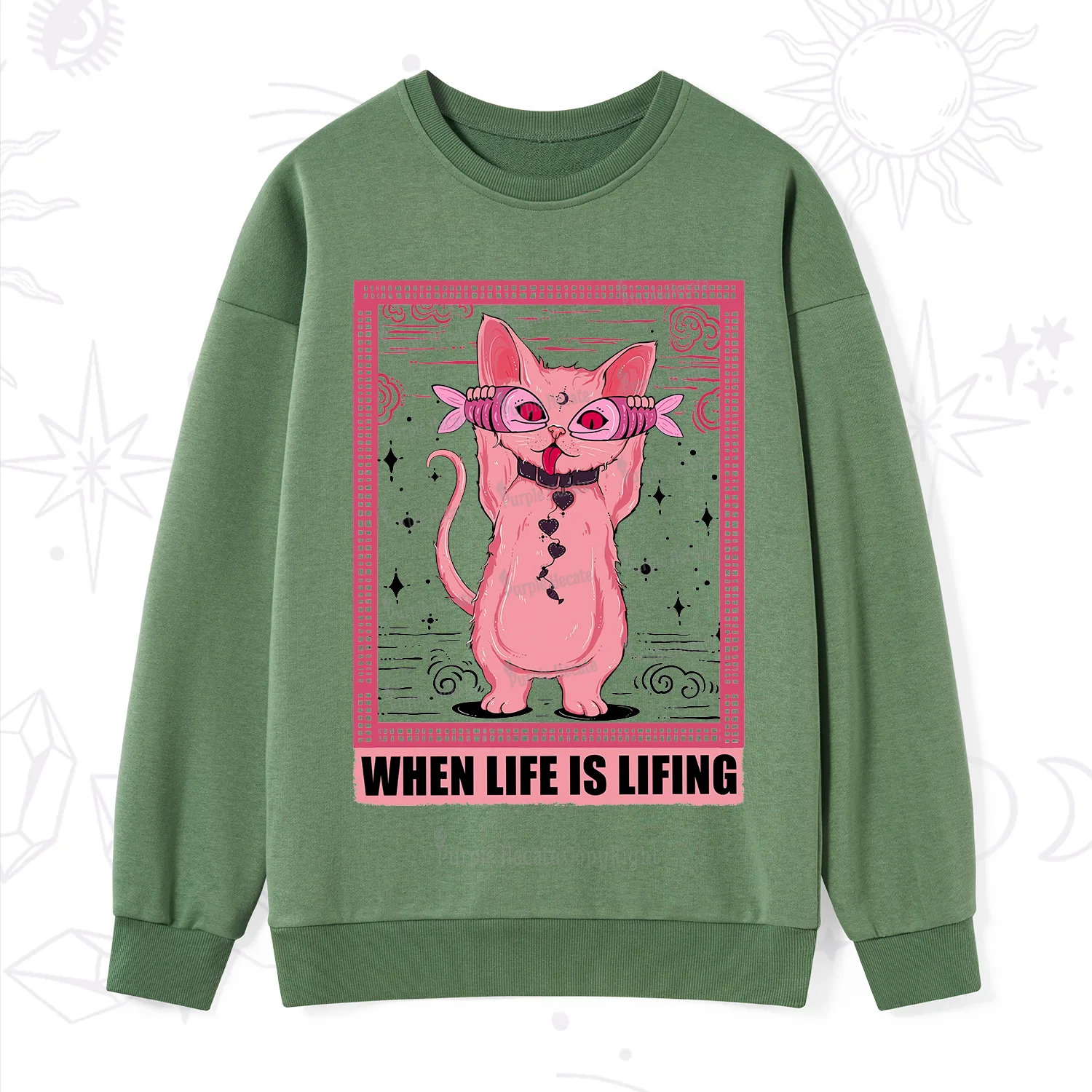 Purplehecate When Life Is Lifting Sweatshirt
