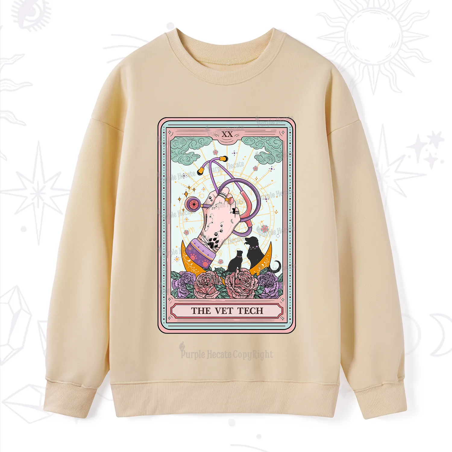 Purplehecate The Vet Tech Tarot Sweatshirt