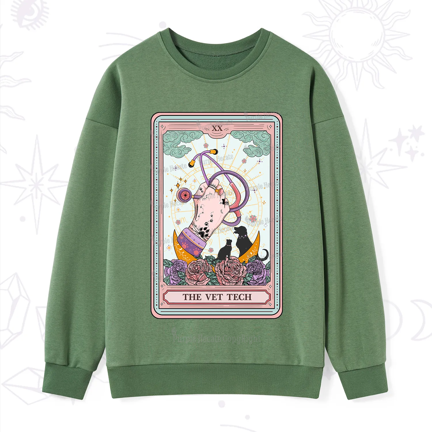 Purplehecate The Vet Tech Tarot Sweatshirt