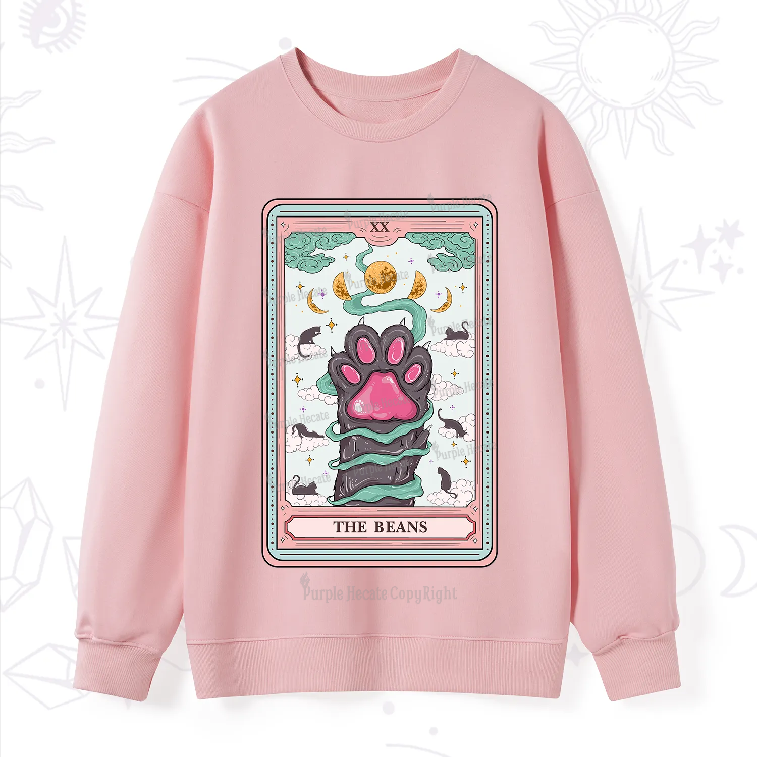 Purplehecate The Beans Cat Tarot Sweatshirt