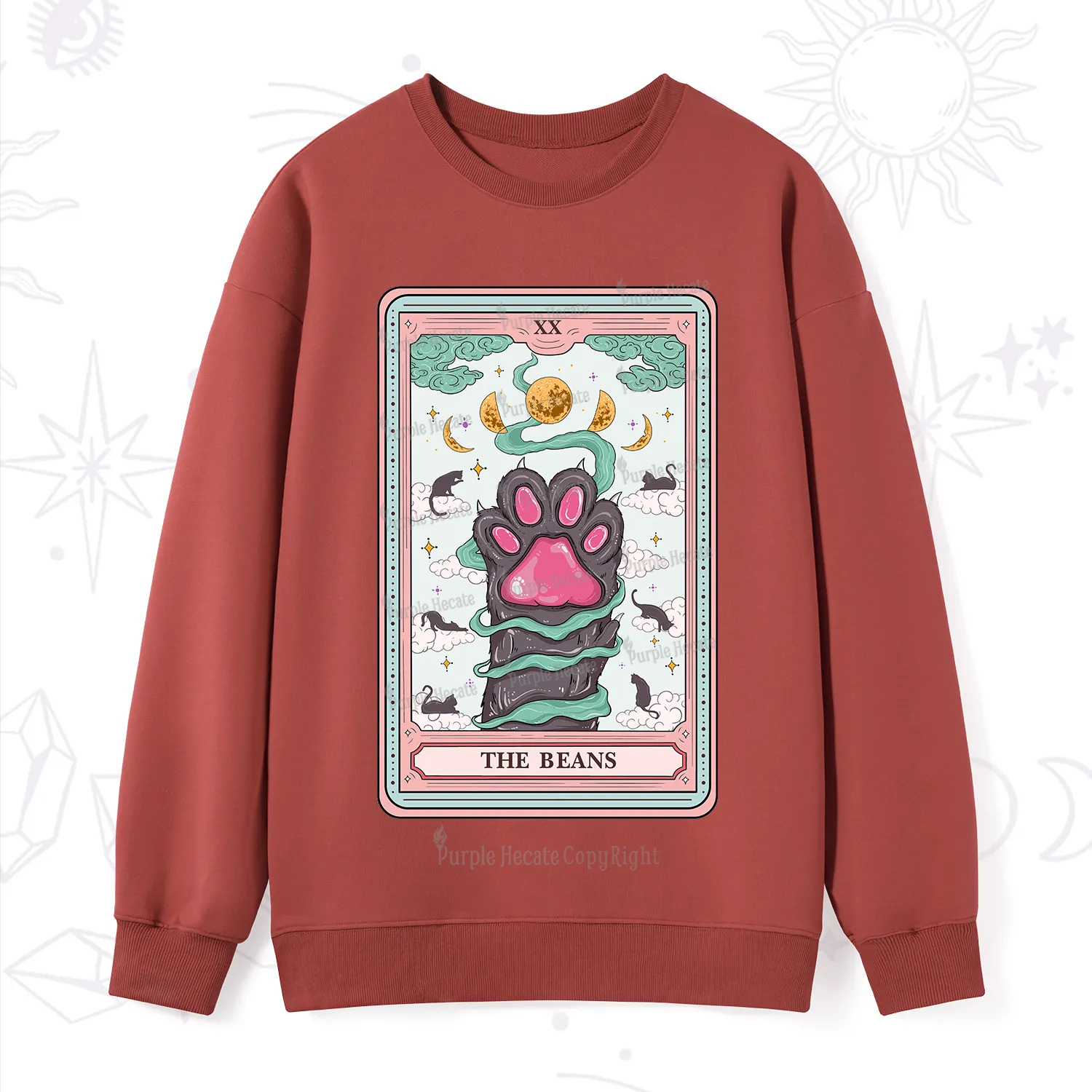 Purplehecate The Beans Cat Tarot Sweatshirt