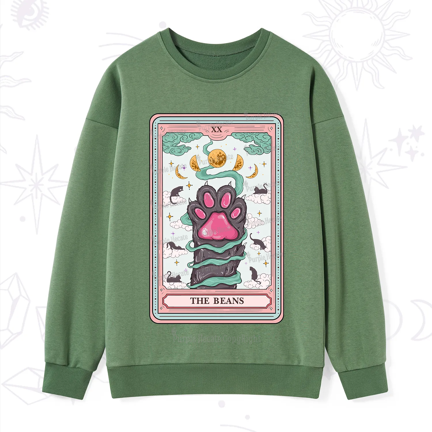 Purplehecate The Beans Cat Tarot Sweatshirt