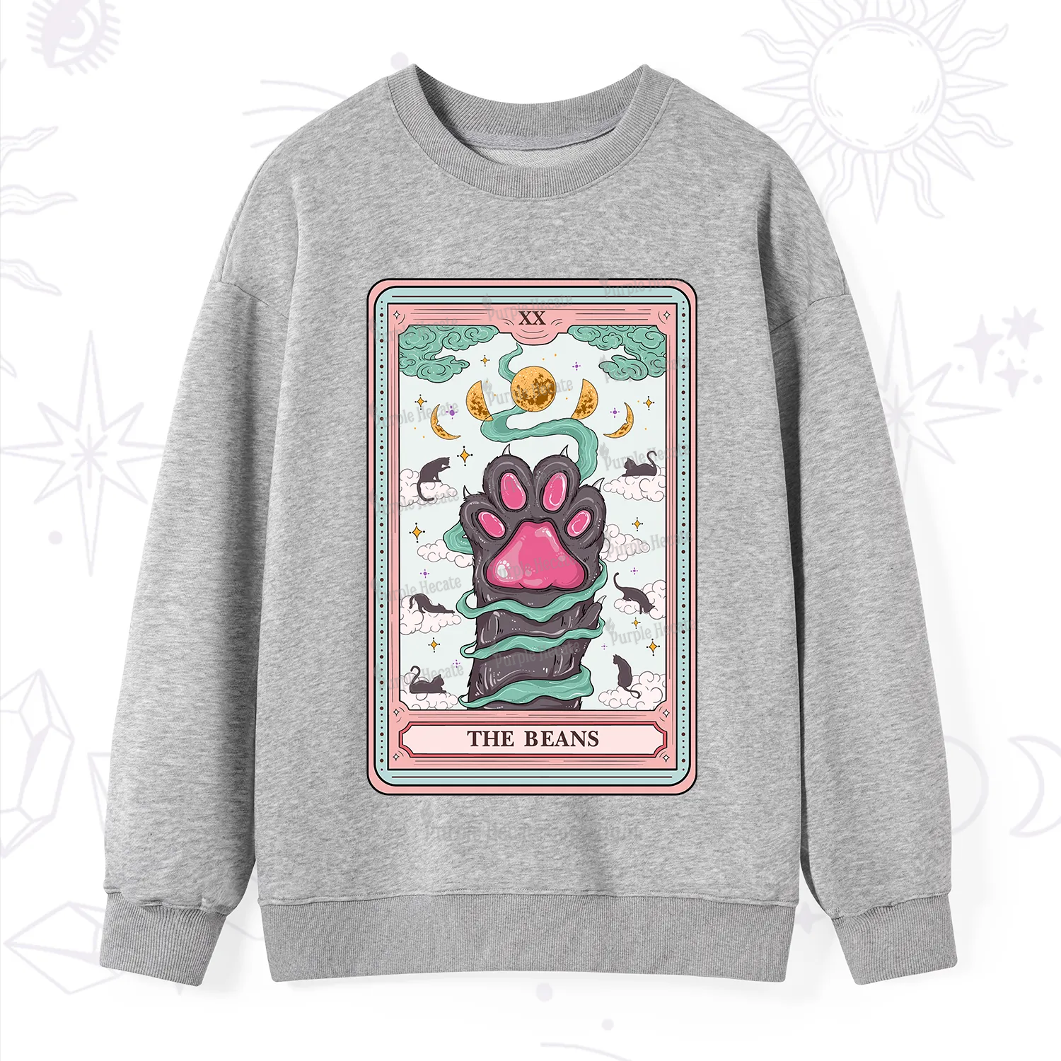 Purplehecate The Beans Cat Tarot Sweatshirt