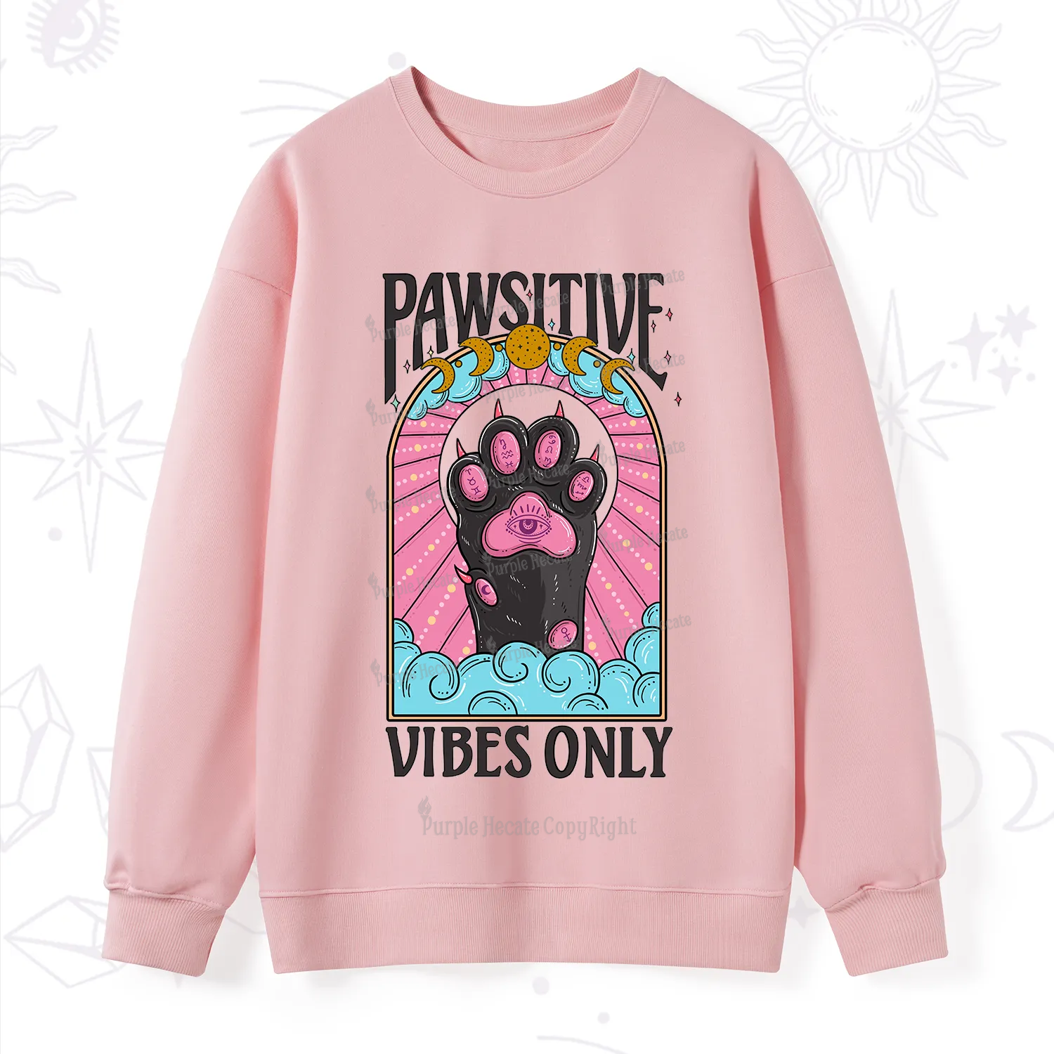 Purplehecate Pawsitive Vibes Only Sweatshirt