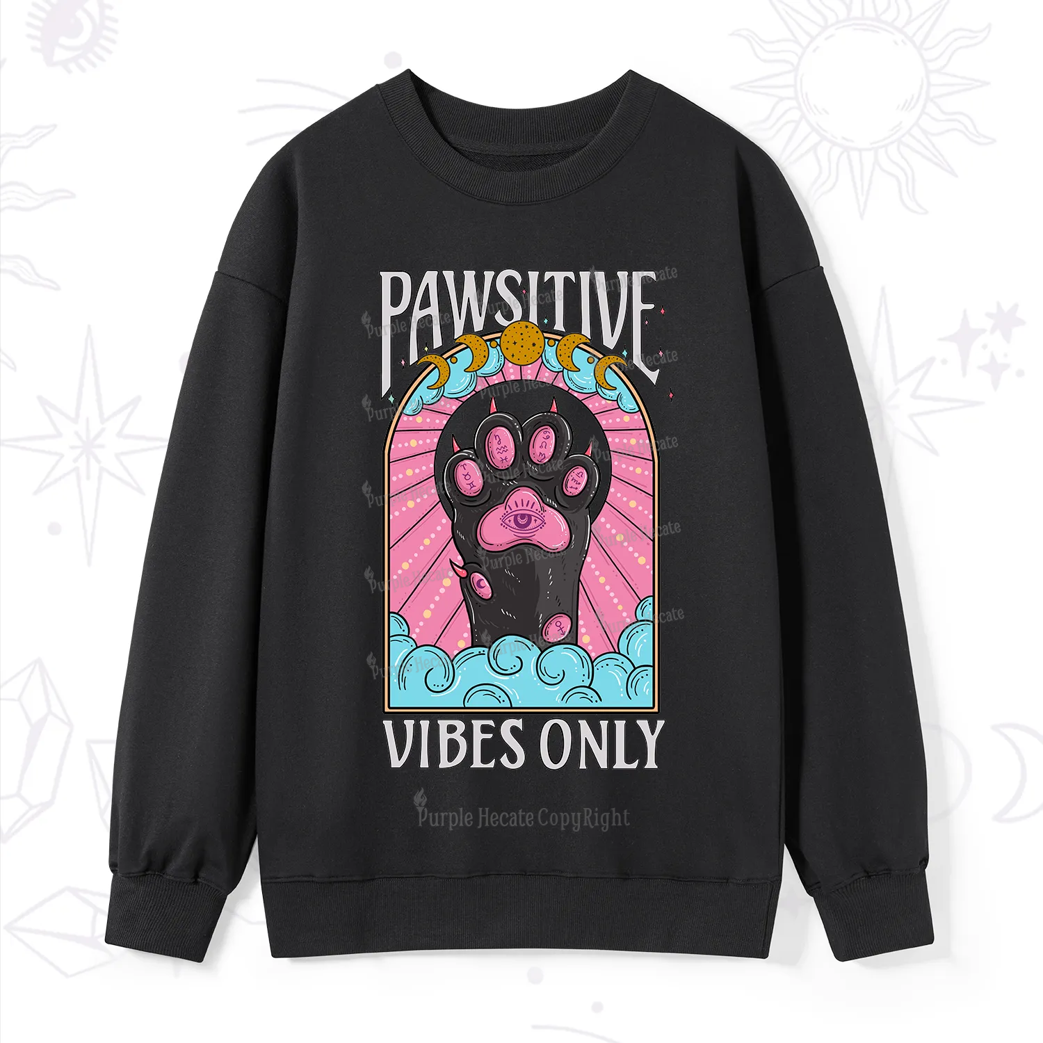 Purplehecate Pawsitive Vibes Only Sweatshirt