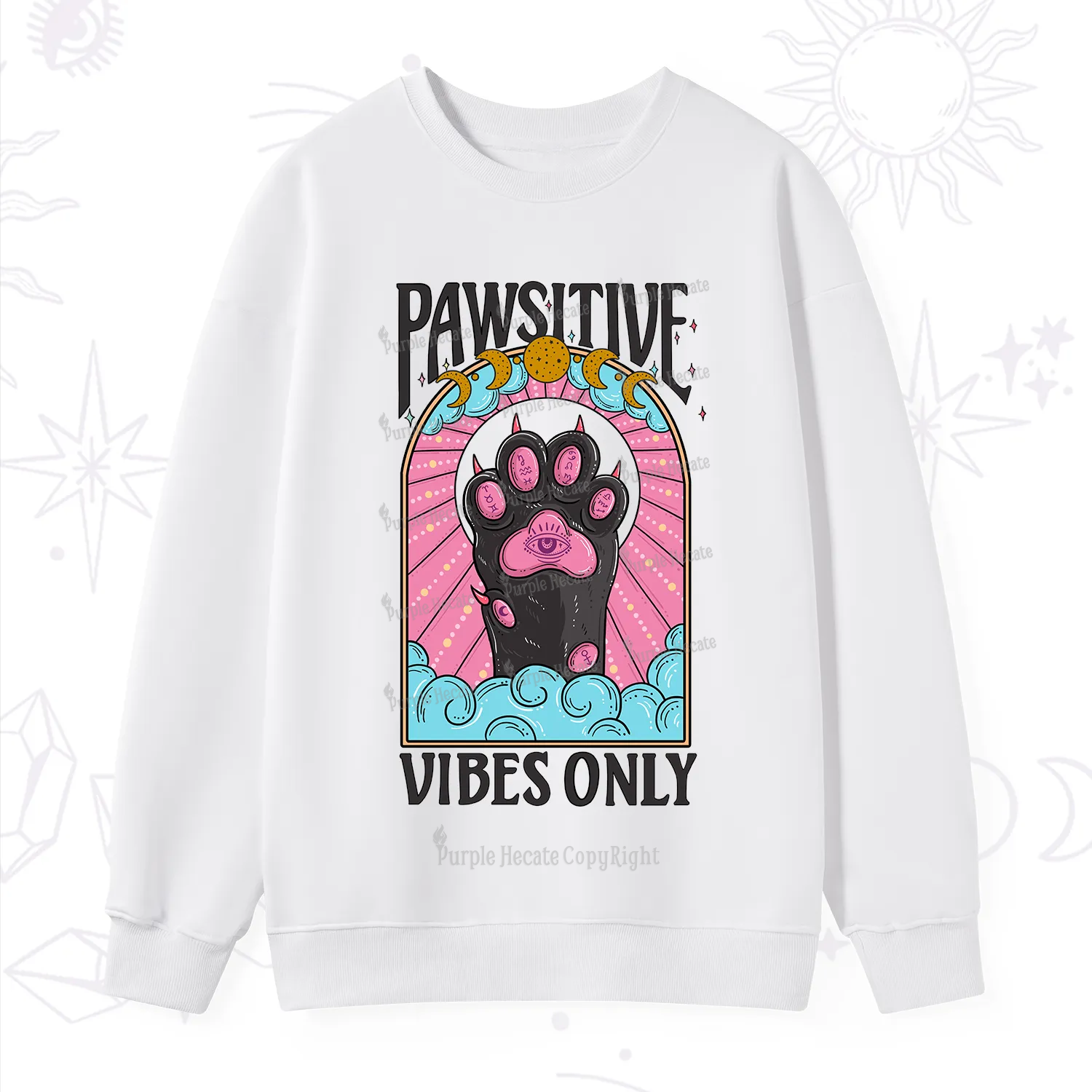 Purplehecate Pawsitive Vibes Only Sweatshirt