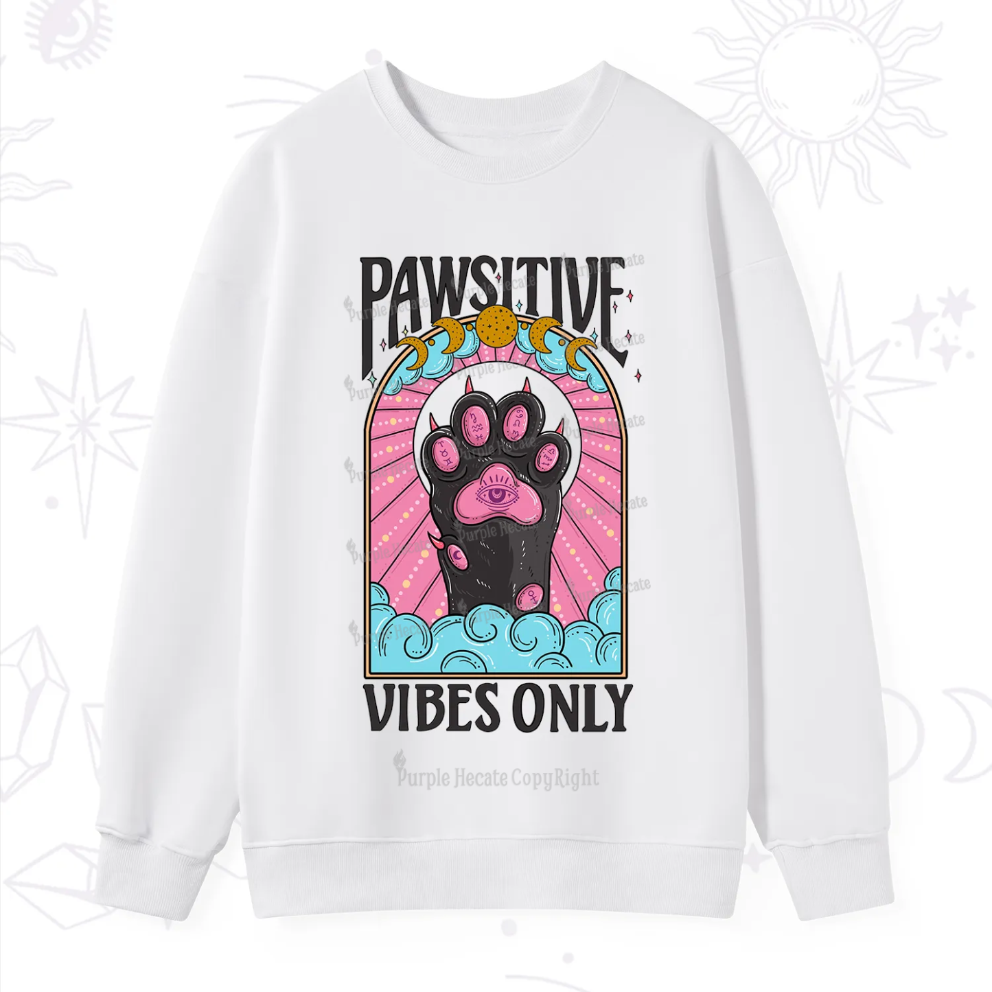Purplehecate Pawsitive Vibes Only Sweatshirt