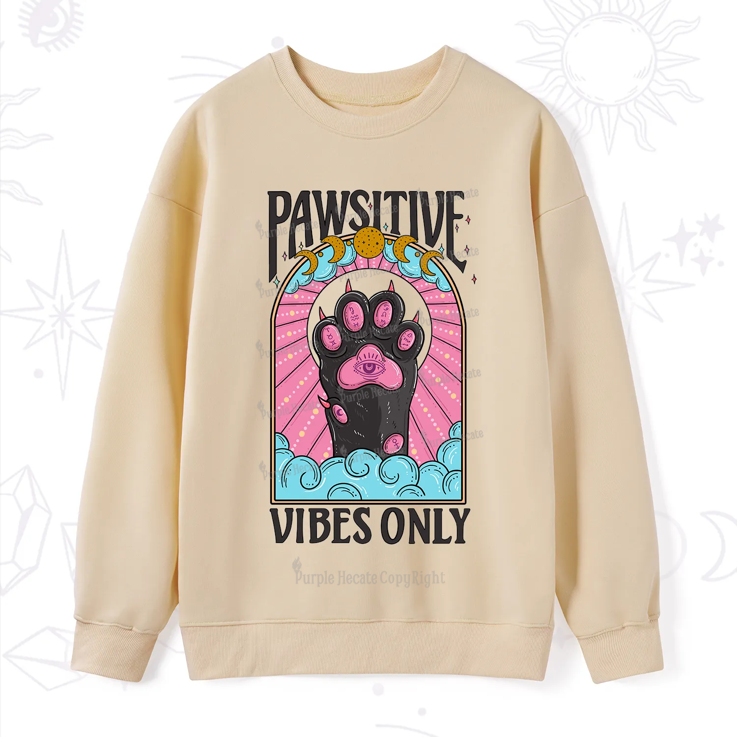 Purplehecate Pawsitive Vibes Only Sweatshirt