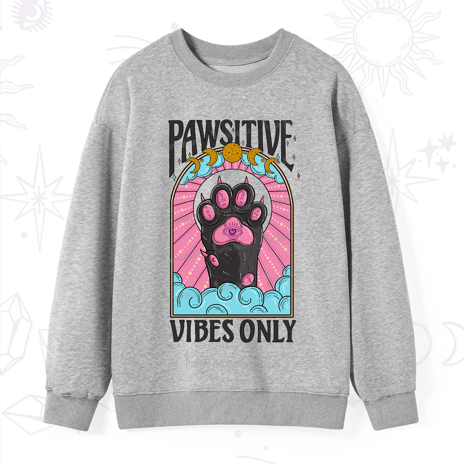 Purplehecate Pawsitive Vibes Only Sweatshirt