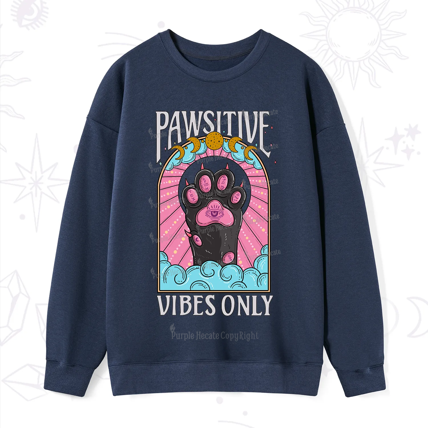 Purplehecate Pawsitive Vibes Only Sweatshirt
