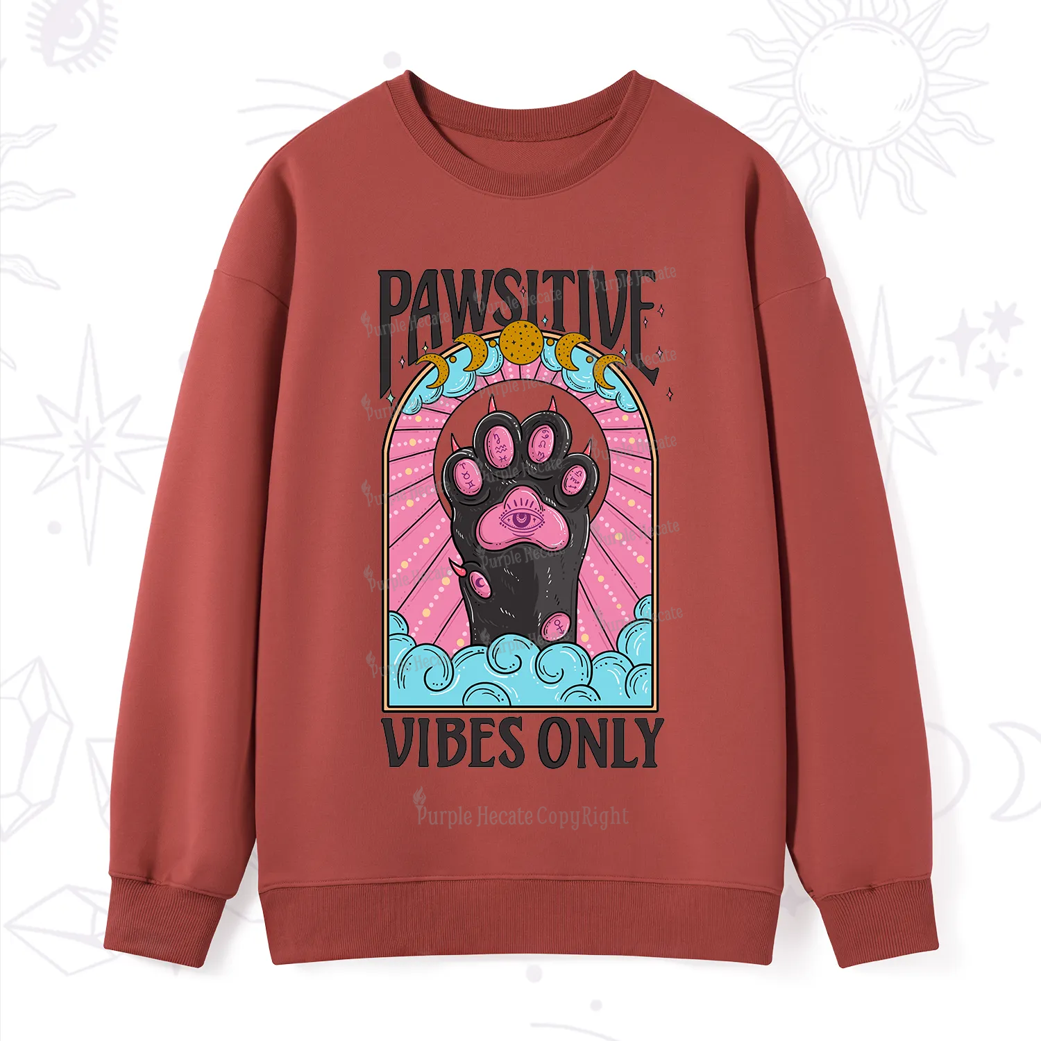 Purplehecate Pawsitive Vibes Only Sweatshirt