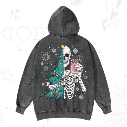 Purplehecate Sorta Merry Sorta Scary Christmas Washed Hoodie