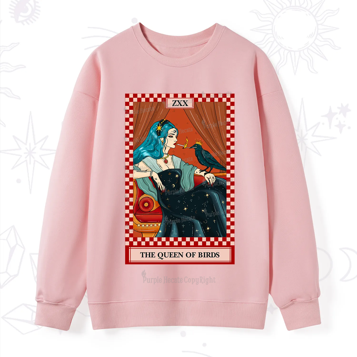 Purplehecate The Queen Of Birds Tarot  Sweatshirt