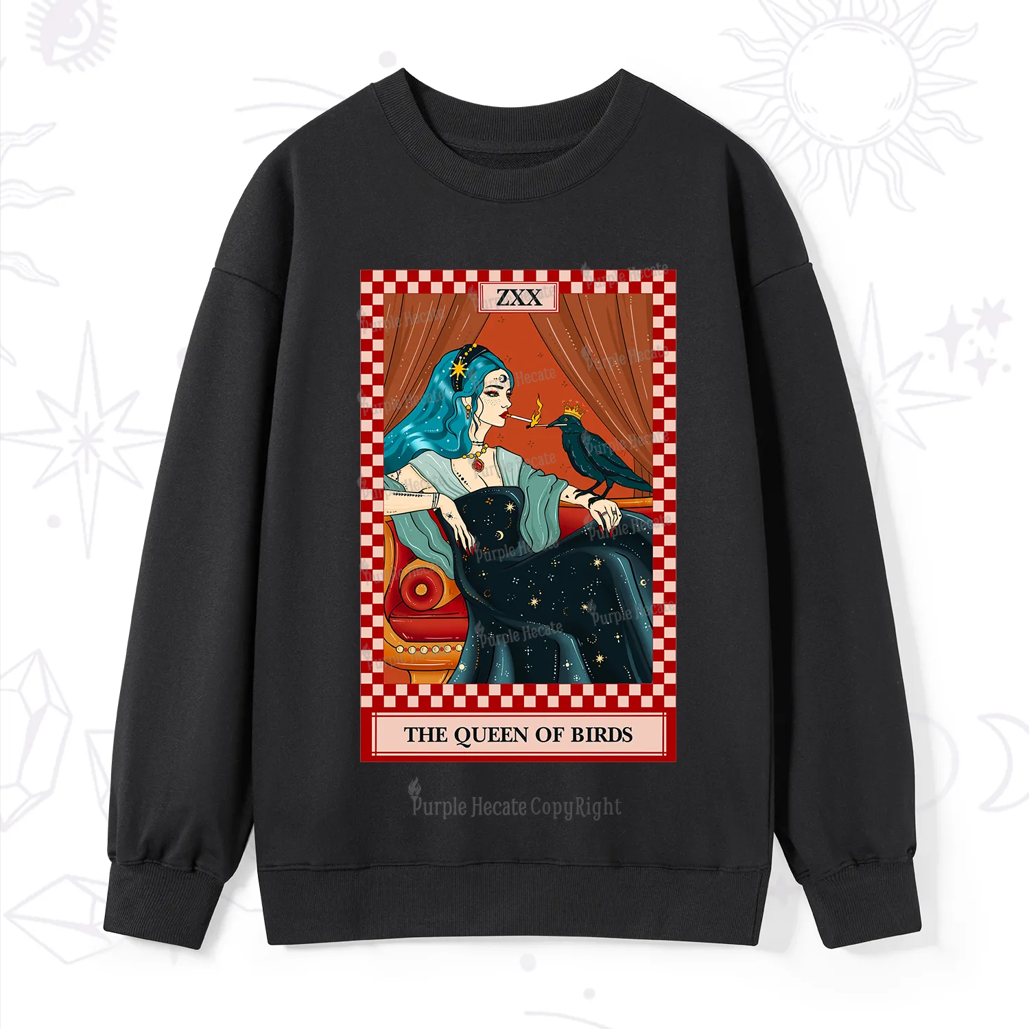 Purplehecate The Queen Of Birds Tarot  Sweatshirt