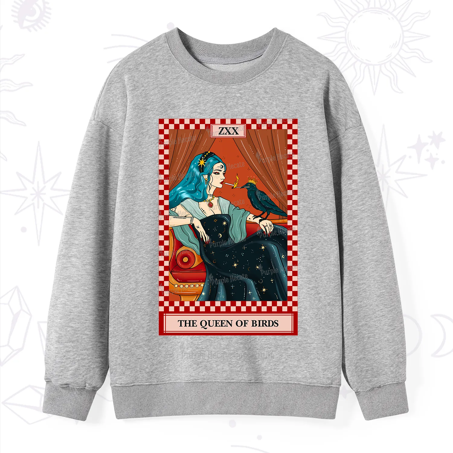 Purplehecate The Queen Of Birds Tarot  Sweatshirt