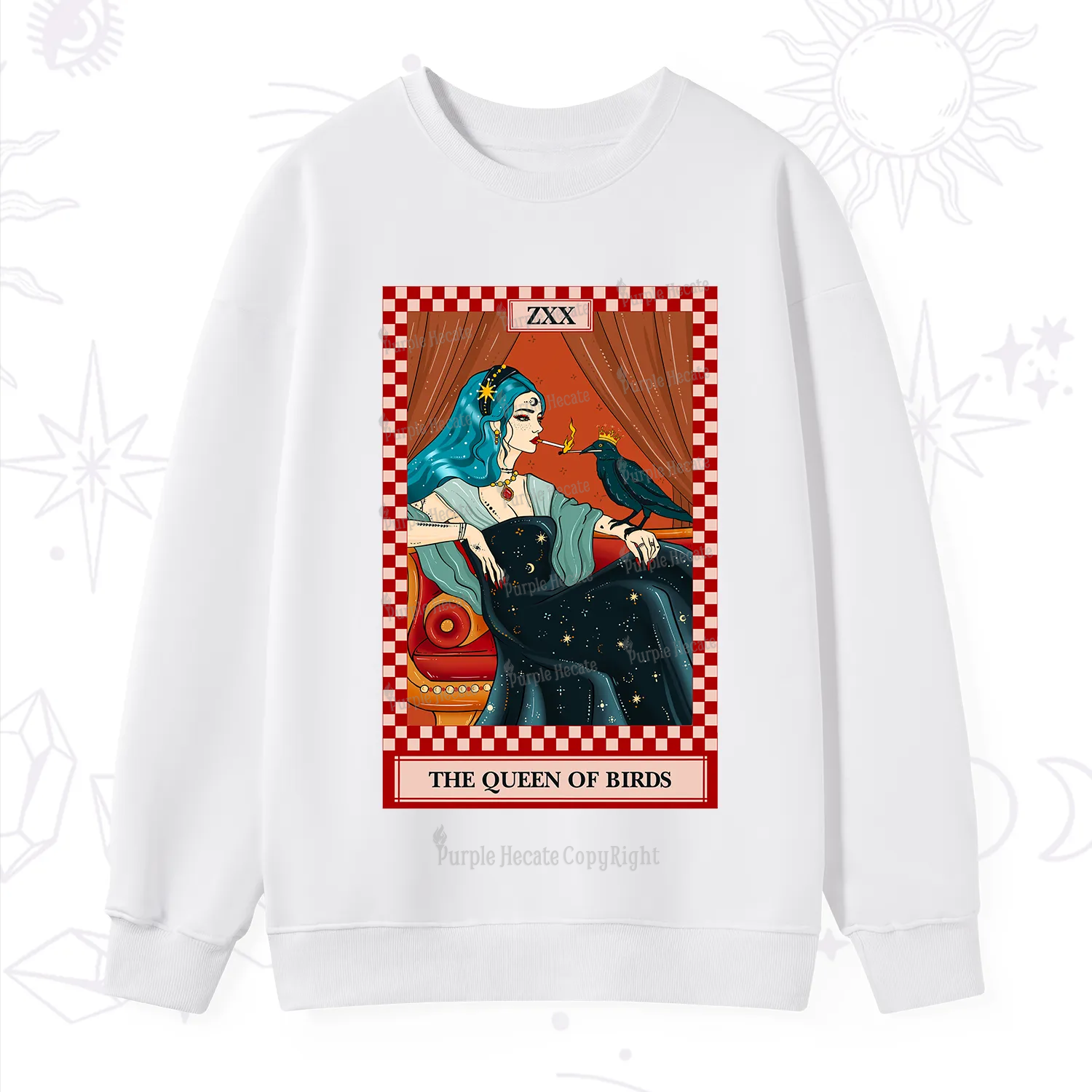 Purplehecate The Queen Of Birds Tarot  Sweatshirt