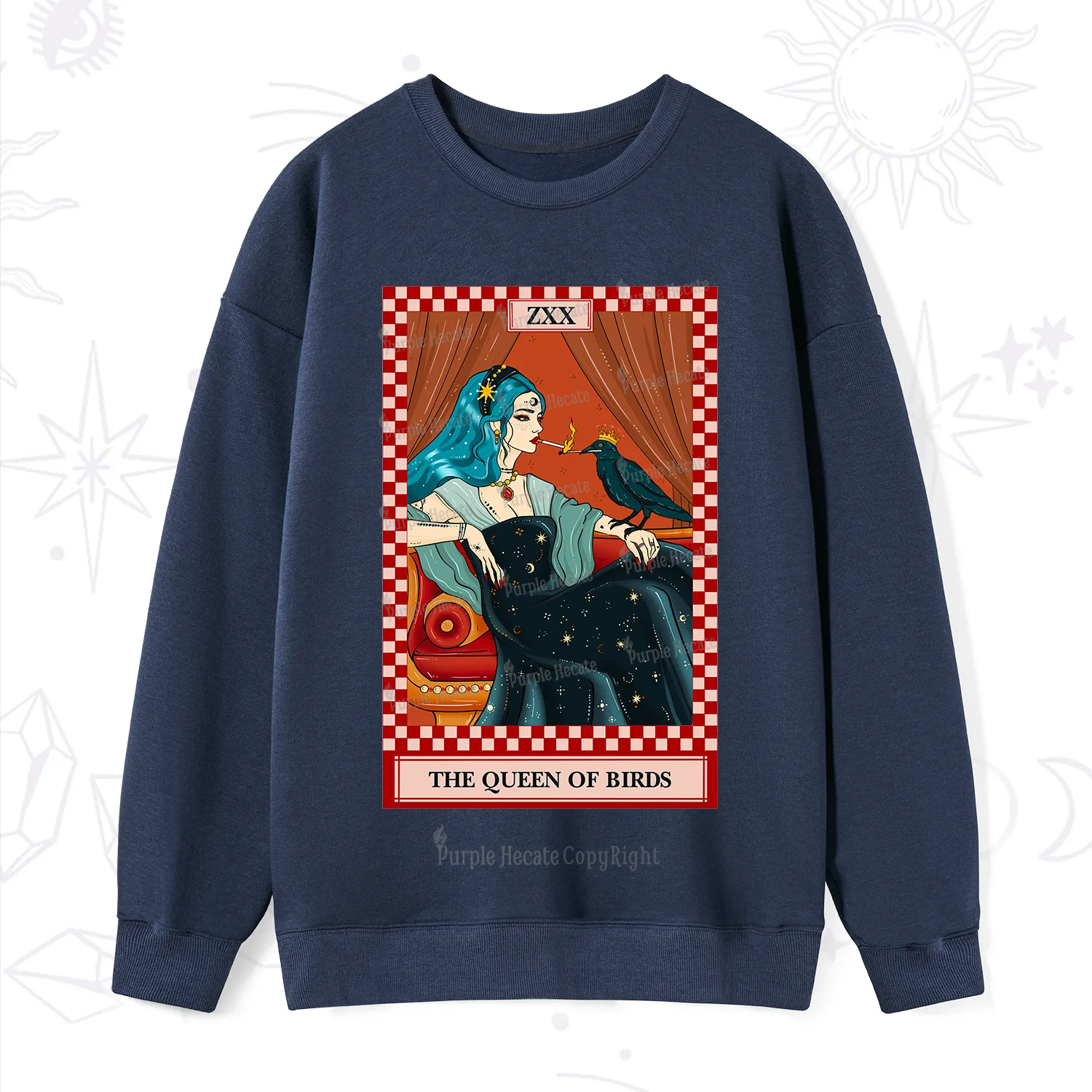 Purplehecate The Queen Of Birds Tarot  Sweatshirt