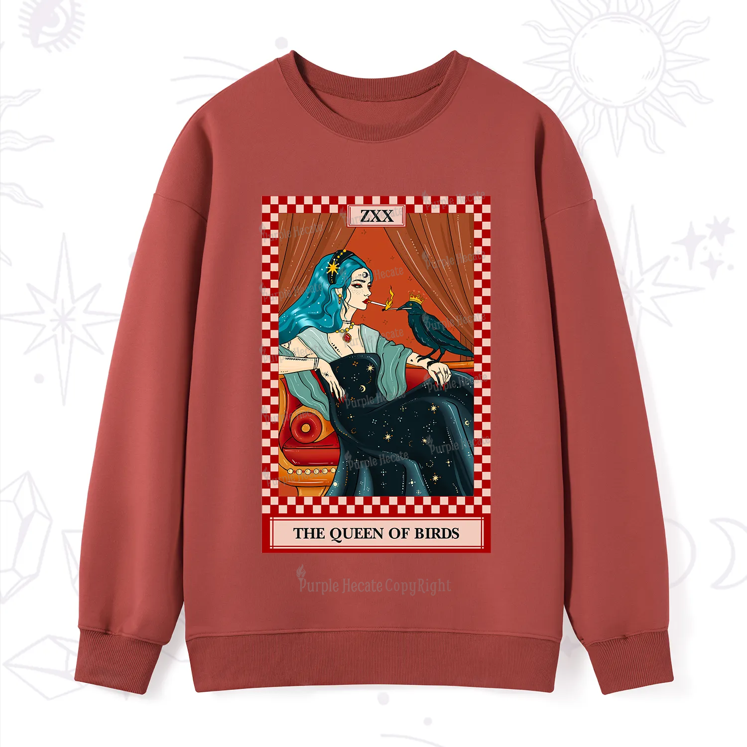 Purplehecate The Queen Of Birds Tarot  Sweatshirt