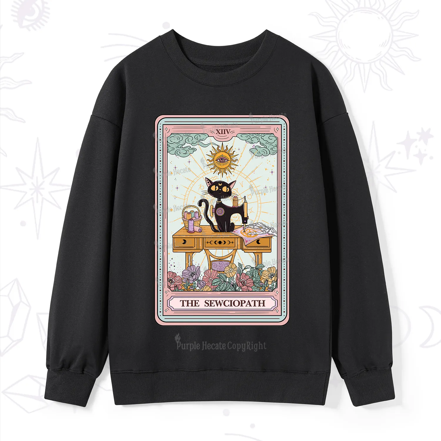 Purplehecate The Sewciopath Tarot Card Sweatshirt