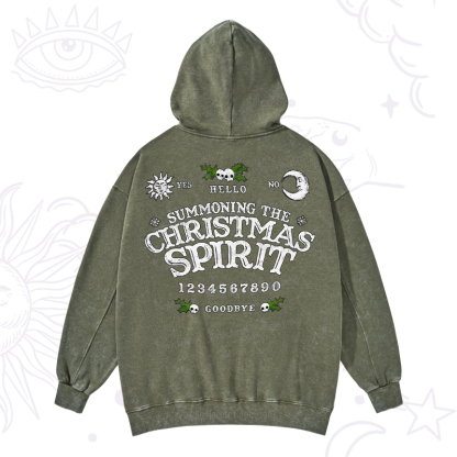Purplehecate Summon The Christmas Spirit Washed Hoodie