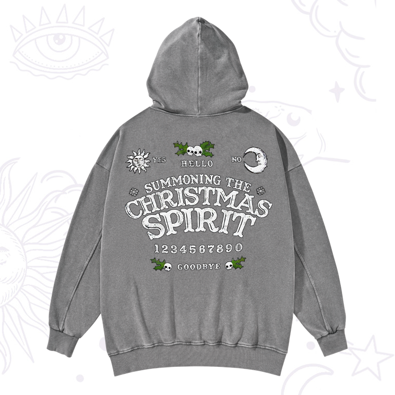 Purplehecate Summon The Christmas Spirit Washed Hoodie