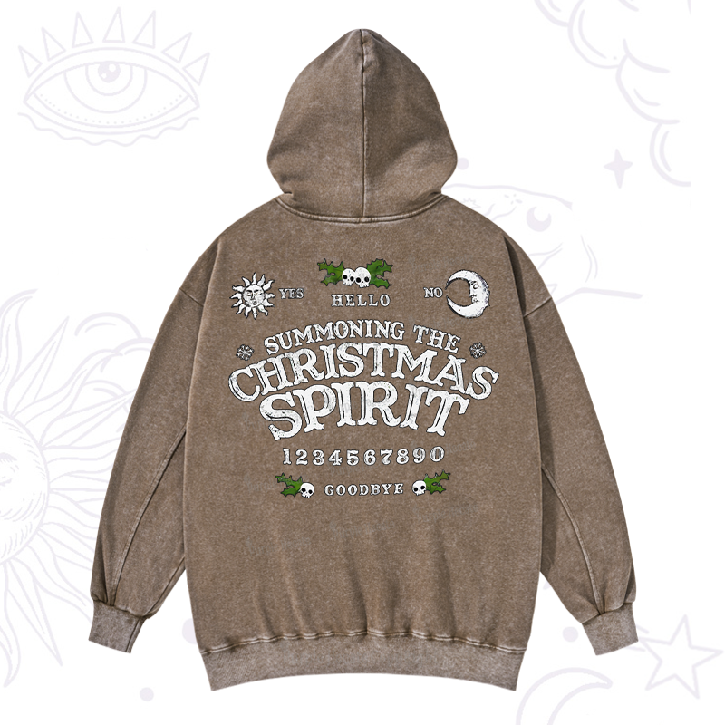 Purplehecate Summon The Christmas Spirit Washed Hoodie